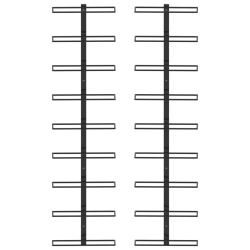 Ścienne uchwyty na 18 butelek wina, 2 szt., czarne, żelazne