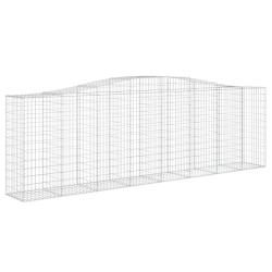 Kosze gabionowe, 3 szt, 400x50x120/140 cm, galwanizowane żelazo