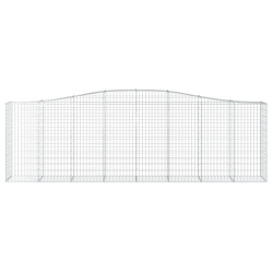 Kosze gabionowe, 3 szt, 400x50x120/140 cm, galwanizowane żelazo