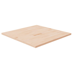 Kwadratowy blat do stolika, 80x80x2,5 cm, surowe drewno dębowe