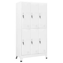 Zamykana szafka o 6 przegrodach, stalowa, 90x45x180 cm, szara