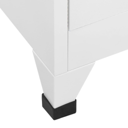 Zamykana szafka o 6 przegrodach, stalowa, 90x45x180 cm, szara
