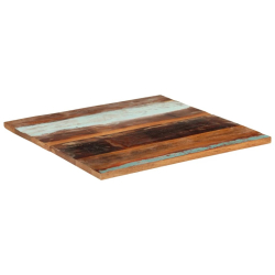 Blat stołu, 80x80x(2,5-2,7) cm, lite drewno z odzysku