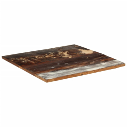 Blat stołu, 80x80x(2,5-2,7) cm, lite drewno z odzysku