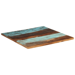 Blat stołu, 80x80x(2,5-2,7) cm, lite drewno z odzysku