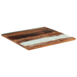 Blat stołu, 80x80x(2,5-2,7) cm, lite drewno z odzysku