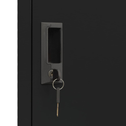 Szafka zamykana na klucz, czarna, 38x45x180 cm, stalowa