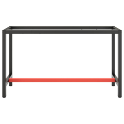 Rama do stołu roboczego, czerwono-czarna, 140x50x79 cm, metal