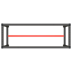 Rama do stołu roboczego, czerwono-czarna, 140x50x79 cm, metal