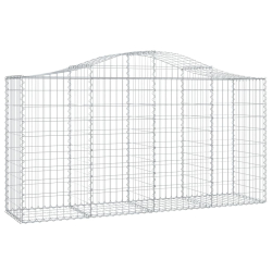 Kosze gabionowe, 4 szt, 200x50x100/120 cm, galwanizowane żelazo
