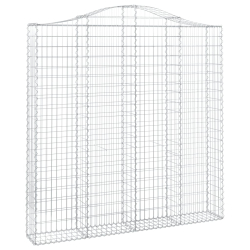 Kosze gabionowe, 2 szt, 200x30x200/220 cm, galwanizowane żelazo