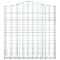 Kosze gabionowe, 2 szt, 200x30x200/220 cm, galwanizowane żelazo