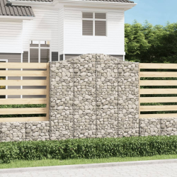 Kosze gabionowe, 2 szt, 200x30x200/220 cm, galwanizowane żelazo