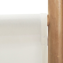Składany parawan 5-panelowy, 200 cm, bambus i płótno