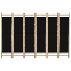 Składany parawan 6-panelowy, 240 cm, bambus i płótno