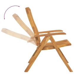 Rozkładane krzesła ogrodowe, 4 szt., lite drewno tekowe
