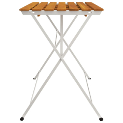 Składany stolik bistro, 100x54x71 cm, drewno akacjowe i stal