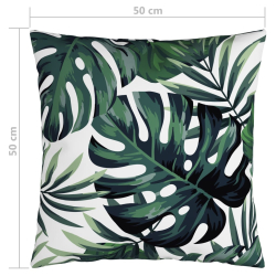 Poduszki ozdobne, 4 szt., wzór w liście, 50x50 cm, tkanina