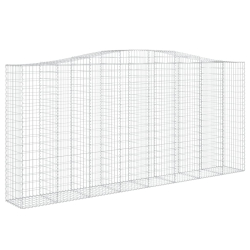 Kosze gabionowe, 4 szt, 400x50x180/200 cm, galwanizowane żelazo