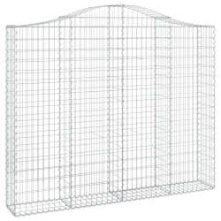 Kosze gabionowe, 8 szt, 200x30x160/180 cm, galwanizowane żelazo
