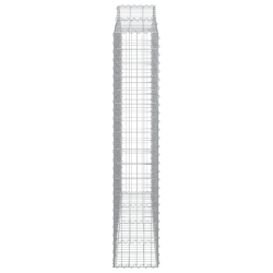 Kosze gabionowe, 8 szt, 200x30x160/180 cm, galwanizowane żelazo