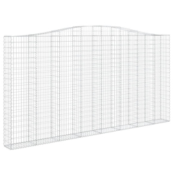 Kosze gabionowe, 4 szt, 400x30x200/220 cm, galwanizowane żelazo