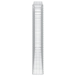 Kosze gabionowe, 4 szt, 400x30x200/220 cm, galwanizowane żelazo