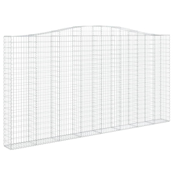 Kosze gabionowe, 3 szt, 400x30x200/220, galwanizowane żelazo