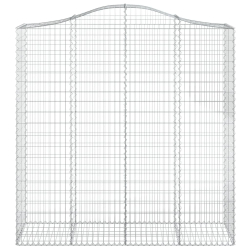 Kosze gabionowe, 7 szt, 200x50x200/220 cm, galwanizowane żelazo