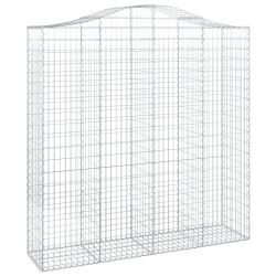 Kosze gabionowe, 8 szt, 200x50x200/220 cm, galwanizowane żelazo