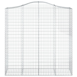 Kosze gabionowe, 8 szt, 200x50x200/220 cm, galwanizowane żelazo