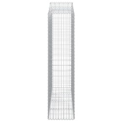 Kosze gabionowe, 8 szt, 200x50x200/220 cm, galwanizowane żelazo