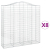 Kosze gabionowe, 8 szt, 200x50x200/220 cm, galwanizowane żelazo
