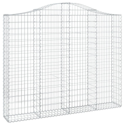 Kosze gabionowe, 12 szt, 200x30x160/180cm, galwanizowane żelazo