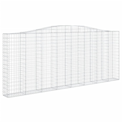Kosze gabionowe, 7 szt, 400x30x160/180 cm, galwanizowane żelazo