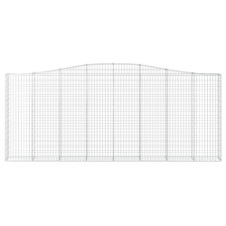 Kosze gabionowe, 7 szt, 400x30x160/180 cm, galwanizowane żelazo