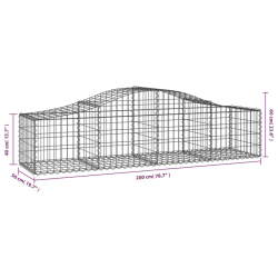 Kosze gabionowe, 25 szt, 200x50x40/60 cm, galwanizowane żelazo