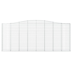 Kosze gabionowe, 10 szt, 400x30x160/180cm, galwanizowane żelazo