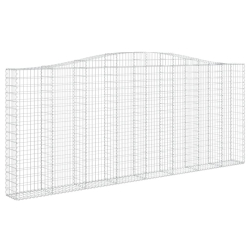 Kosze gabionowe, 8 szt, 400x30x160/180 cm, galwanizowane żelazo