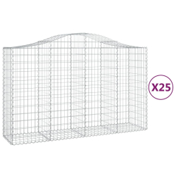 Kosze gabionowe, 25 szt, 200x50x120/140cm, galwanizowane żelazo