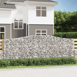 Kosze gabionowe, 15 szt, 400x30x140/160cm, galwanizowane żelazo