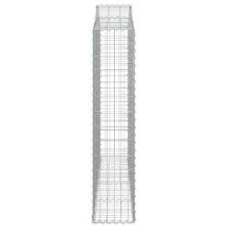 Kosze gabionowe, 12 szt, 200x30x140/160cm, galwanizowane żelazo