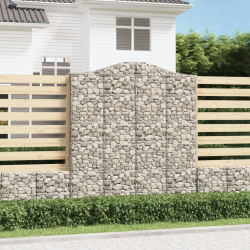 Kosze gabionowe, 3 szt, 200x30x220/240 cm, galwanizowane żelazo