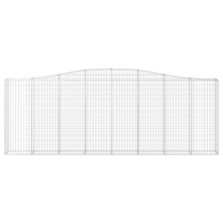 Kosze gabionowe, 7 szt, 400x30x140/160 cm, galwanizowane żelazo