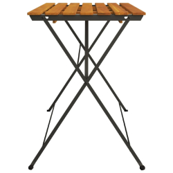 Składany stolik bistro, 100x54x71 cm, drewno akacjowe i stal