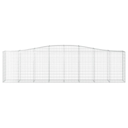 Kosze gabionowe, 8 szt, 400x50x100/120 cm, galwanizowane żelazo