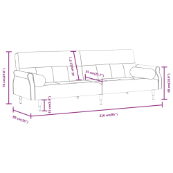 Rozkładana kanapa z poduszkami, różowa, obita aksamitem