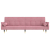 Rozkładana kanapa z poduszkami, różowa, obita aksamitem