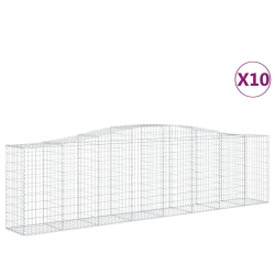 Kosze gabionowe, 10 szt, 400x50x100/120cm, galwanizowane żelazo