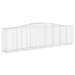 Kosze gabionowe, 4 szt, 400x50x100/120 cm, galwanizowane żelazo